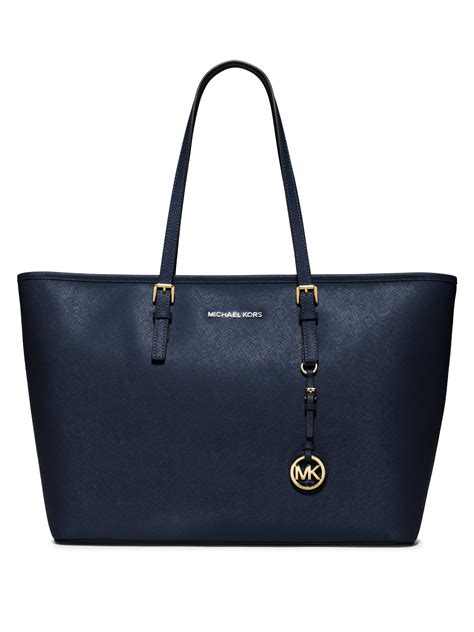 michael kors jet set leather tote blue|Michael Kors jet set luggage.